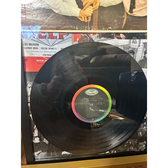 Handmade Hazey Autumn Framed Beatles VI Vinyl Collage Wall Art Ready to Display - Picture 4 of 11